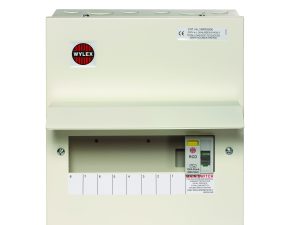 Wylex NMRS806 8 Way Amendment 3 Metal Consumer Unit with 100A 30mA RCD Incomer