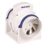 Vent Axia ACM100T In-line Mixed Flow Fan w/ 100mm diameter spigots & over run timer - 17104020