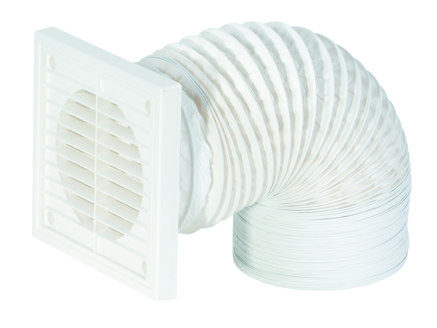 Airflow 150mm X 3m Flex Duct Kit Wht Grl & Screws 72643604