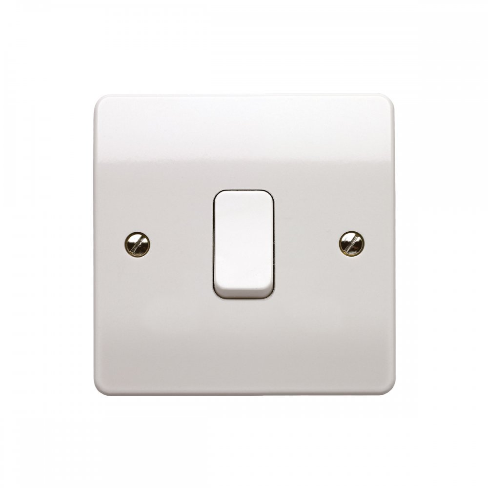 MK Electric Logic Plus K4870WHI 1 Gang 1 Way Single Pole Plateswitch 10A