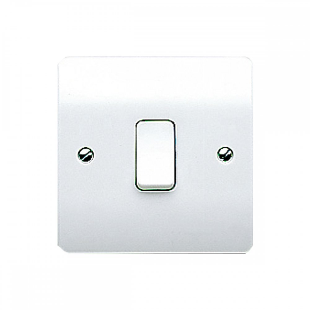 MK Electric Logic Plus K4871WHI 1 Gang 2 Way Single Pole Plateswitch 10A