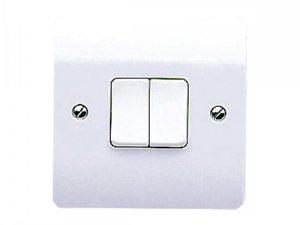 MK Electric Logic Plus K4872WHI 2 Gang 2 Way Single Pole Plateswitch 10A
