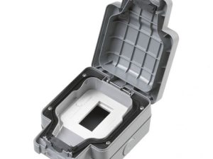 MK Electric Masterseal K56423GRY 1 Gang Euromodule Data Enclosure for 2 Module Euro Outlet