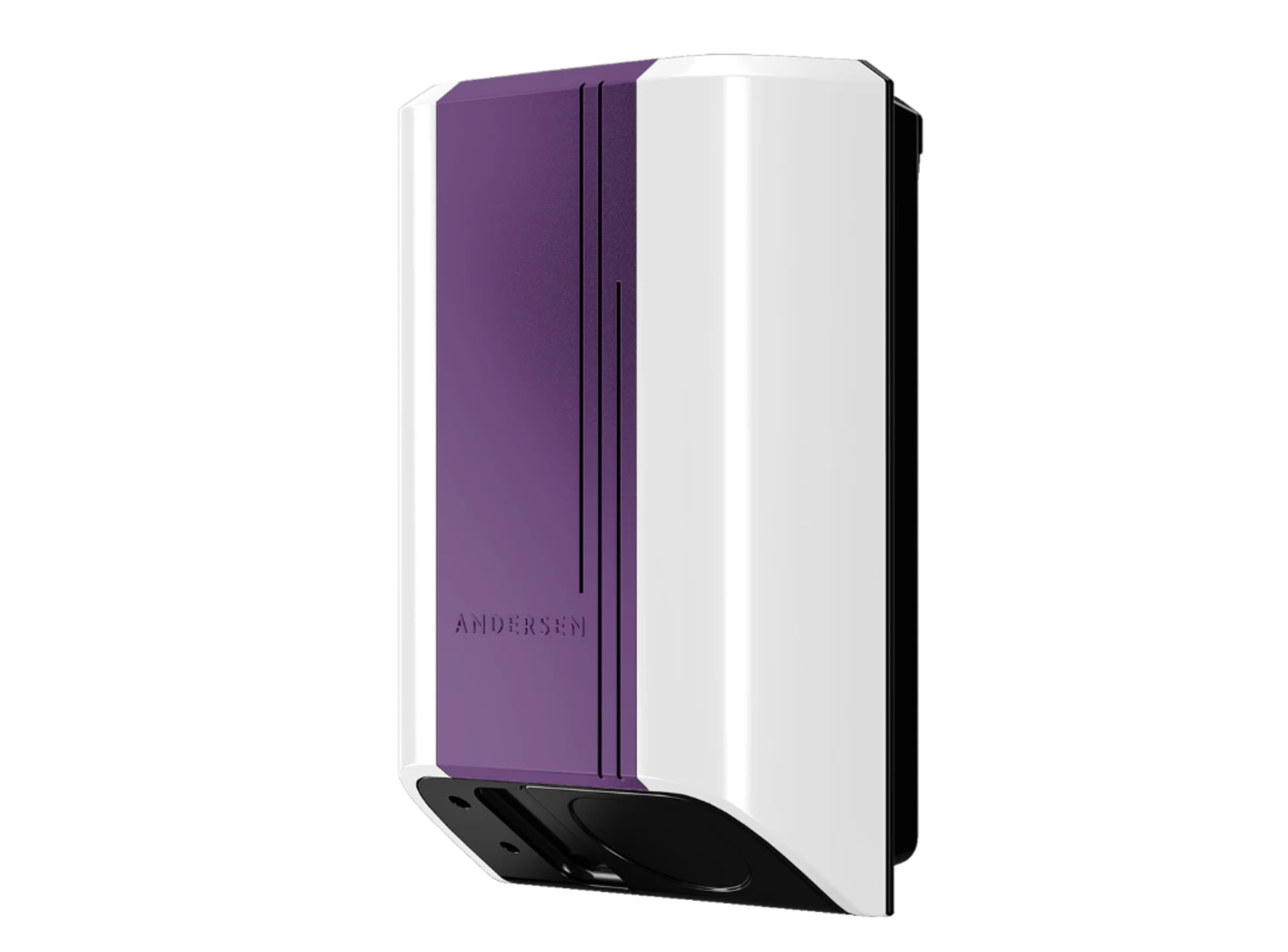 Andersen Quartz 7kW 8.5m Tether EV Charger in Purple Spirit and Alpine White
