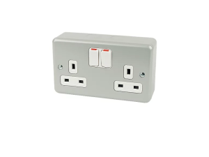 MK Electric K2946ALM Socket 2 Gang Switched DP Surface 13A